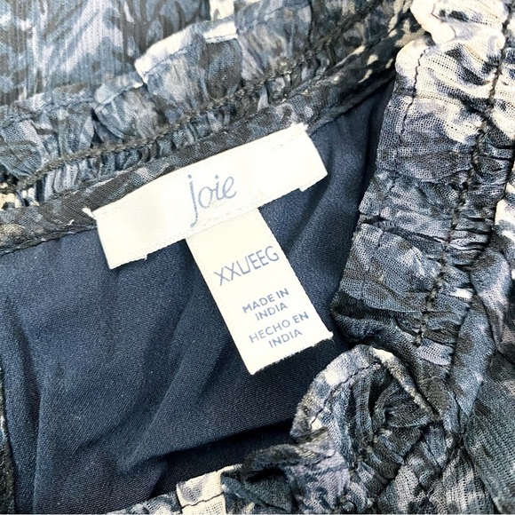 Joie High Neck Smocked Flowy Baltic Print Mini Dress Size 2X - Picture 9 of 11